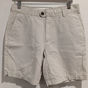 Charles Tyrwhitt Men's Cream Cotton and Linen Chino shorts Size 32